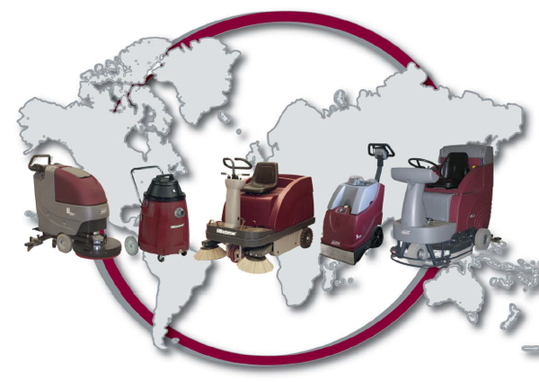 Minuteman machines around a world map
